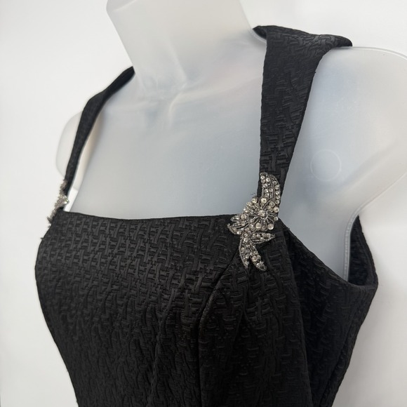 Badgley Mischka Dresses & Skirts - VTG Badgley Mischka Sz 2 Fit & Flare Cocktail Dress Embellished Straps Textured